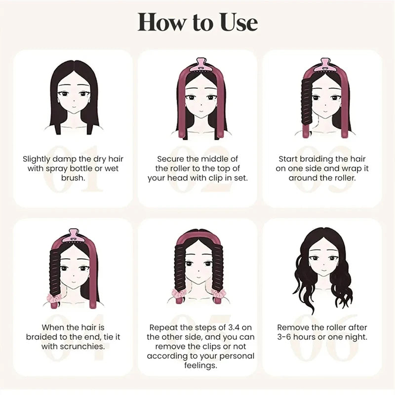 Heatless Hair Curlers - Satin Heatless Curling Set