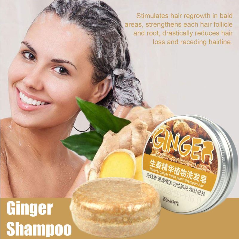 Organic Ginger Hair Growth Shampoo - Cold Pressed Soap Hair Shampoo Bar 60g