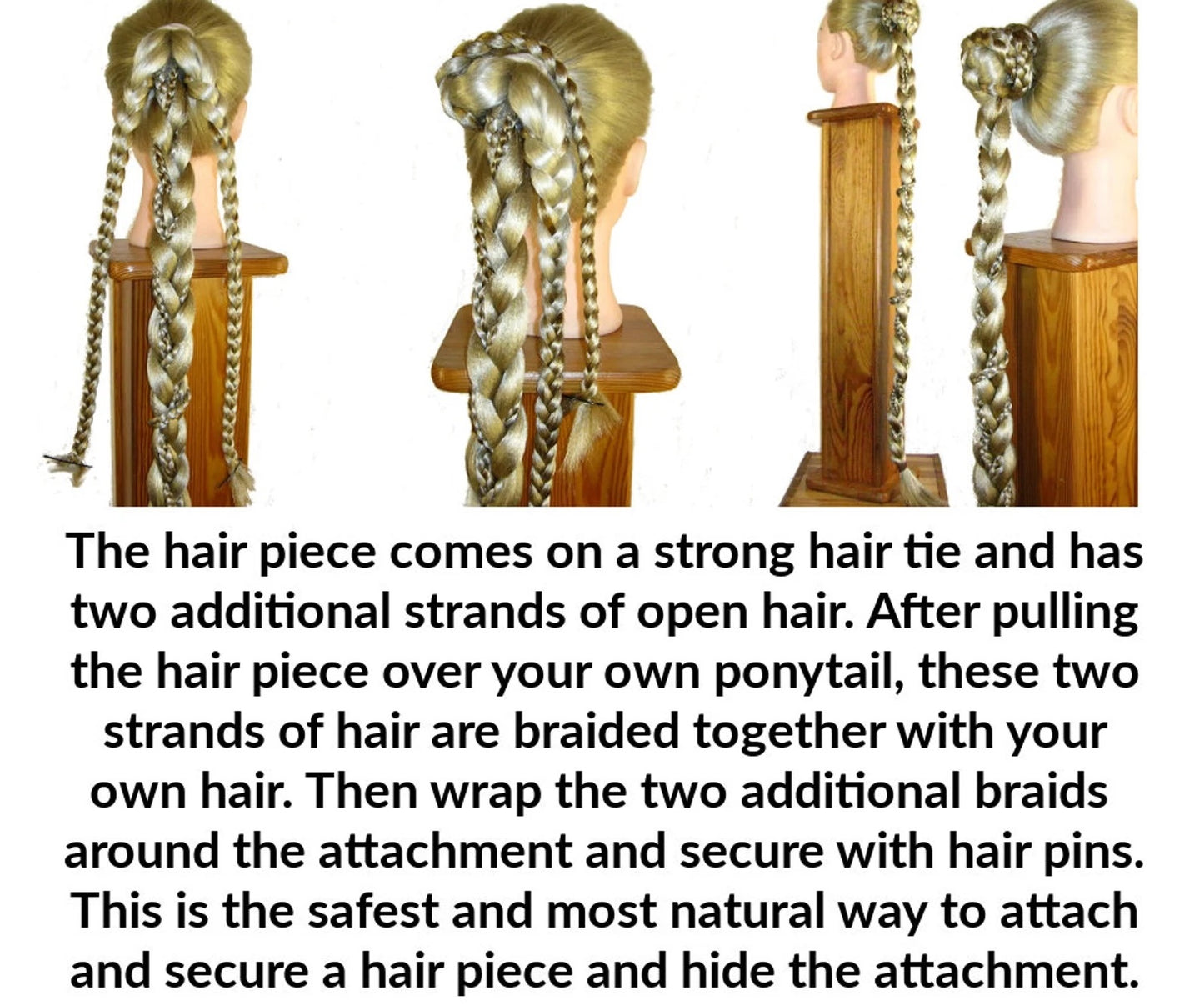 Braided Bun and Ponytail with Pins To Attach
