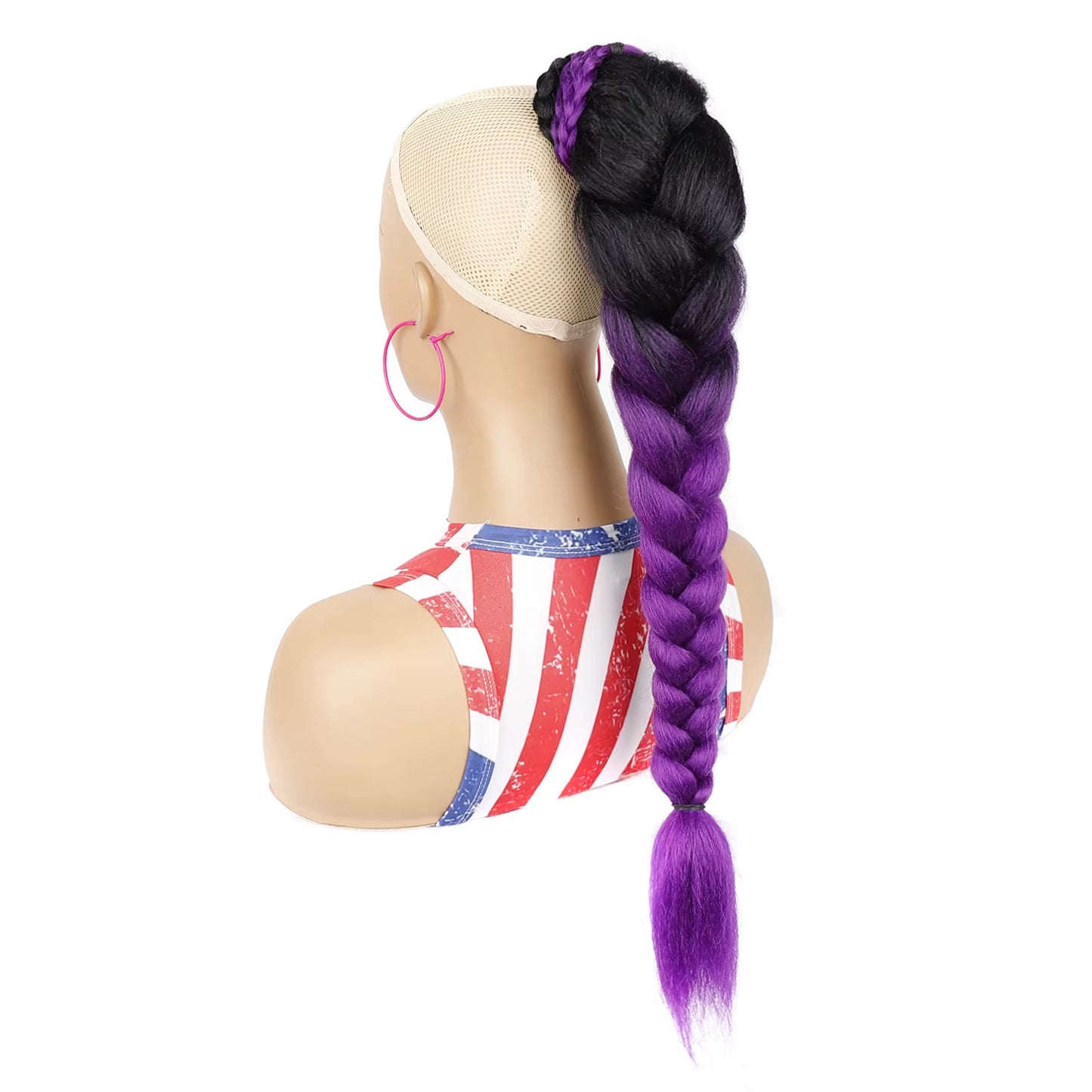 Braided Bun and Ponytail with Pins To Attach