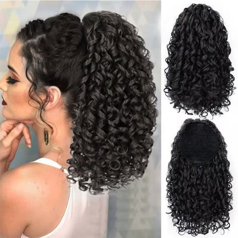 Curly Ponytail with Drawstring