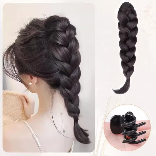 Braided Ponytail With Claw Clip To Attach